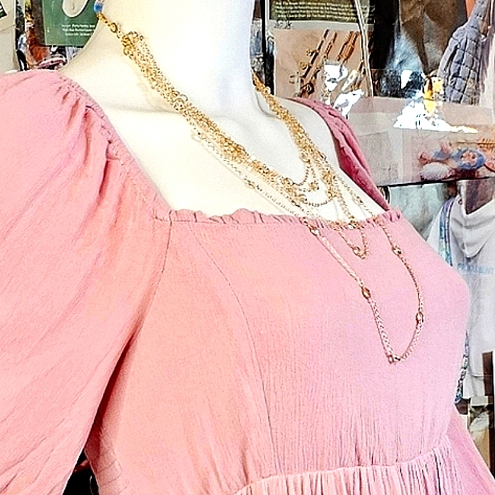 SAACHI Adjustable Crystal Multi Layered Necklace With Gold-Plated Brass NWT$80 - Picture 6 of 7